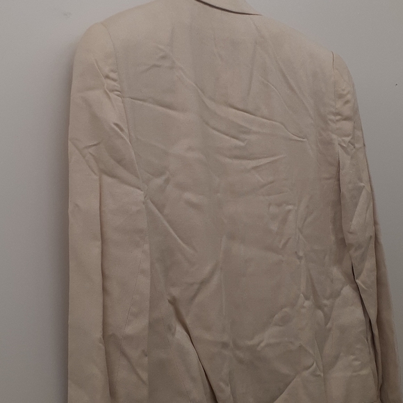 Evan Picone cream Nude Wool ? Blazer crop Jacket size 10 - Picture 8 of 13